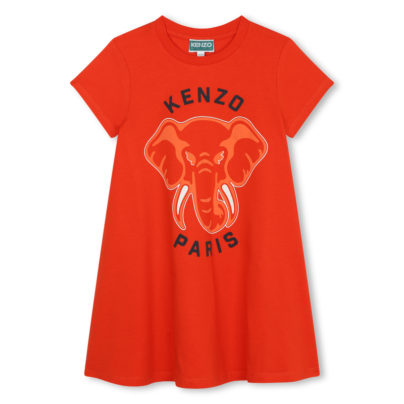 Vestido de manga curta algodão KENZO KIDS 
                    GIRL
