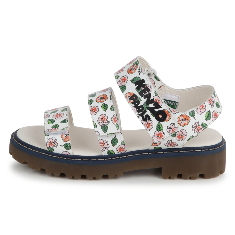 Sandálias em pele com velcro KENZO KIDS 
                    GIRL