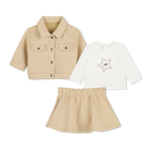 Conjunto de cardigan, camiseta e saia MICHAEL KORS 
                    MENINA