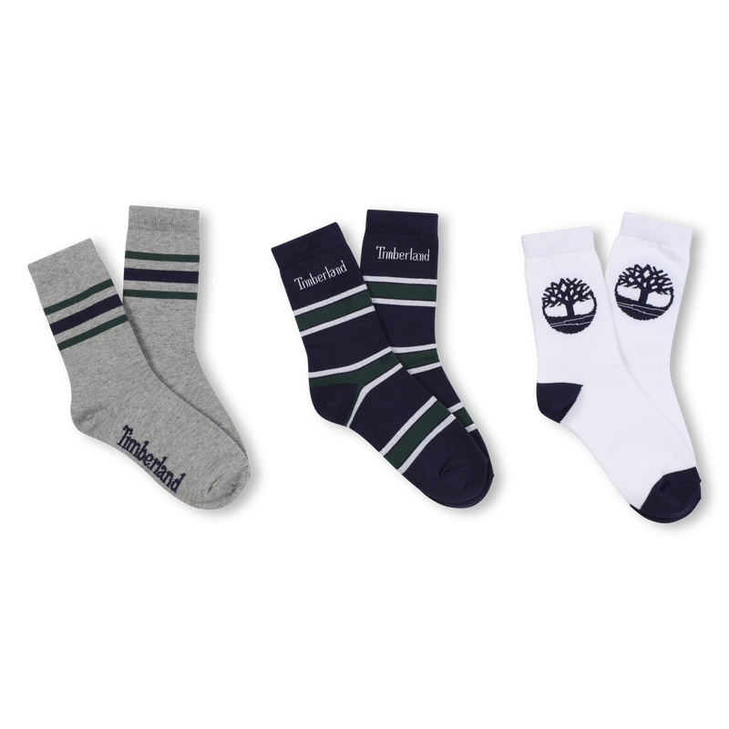 Pacote de trio de meias jacquard TIMBERLAND 
                        BOY