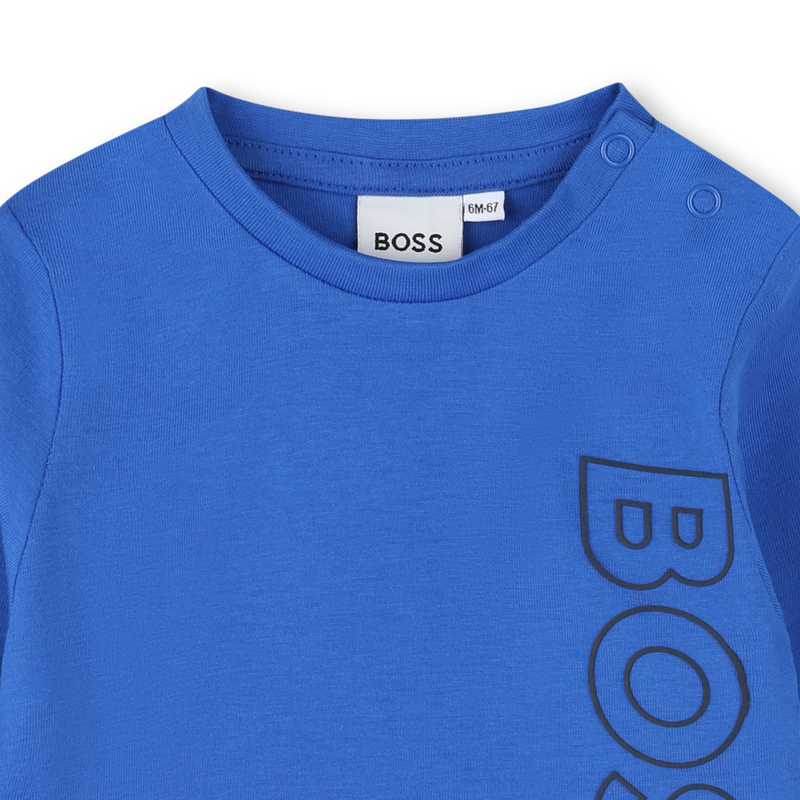 T-shirt algod&atilde;o com log&oacute;tipo BOSS 
                        BOY