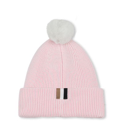 Gorro de malha com pompom BOSS GIRL
