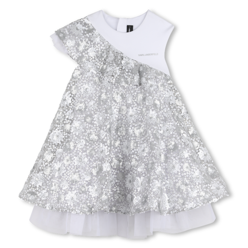 VESTIDO CERIMONIAL BIMATERIAL KARL LAGERFELD KIDS 
                        GIRL
