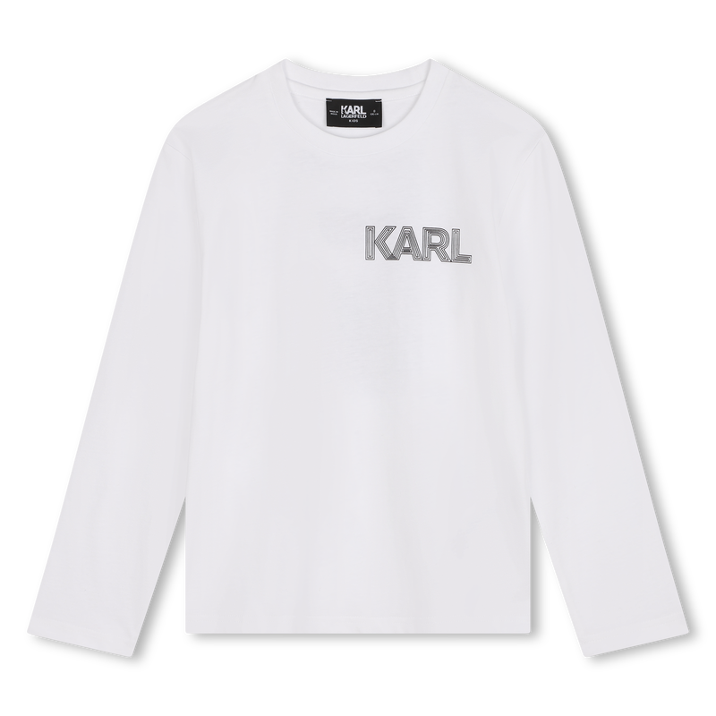 T-shirt algod&atilde;o manga comprida KARL LAGERFELD KIDS 
                        BOY