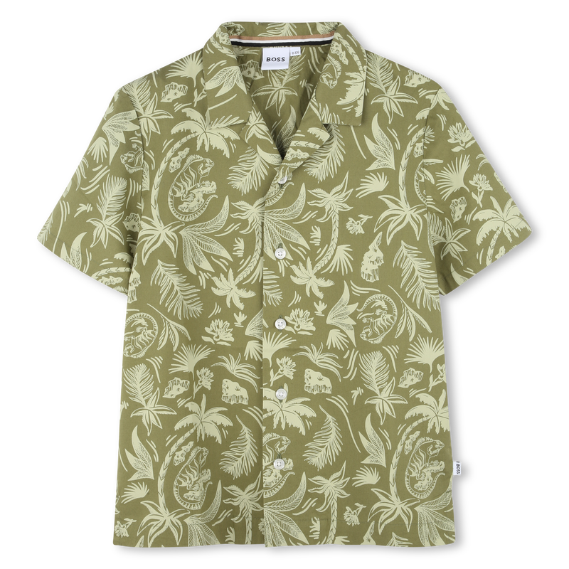 Camisa em popelina de algod&atilde;o BOSS 
                        MENINO