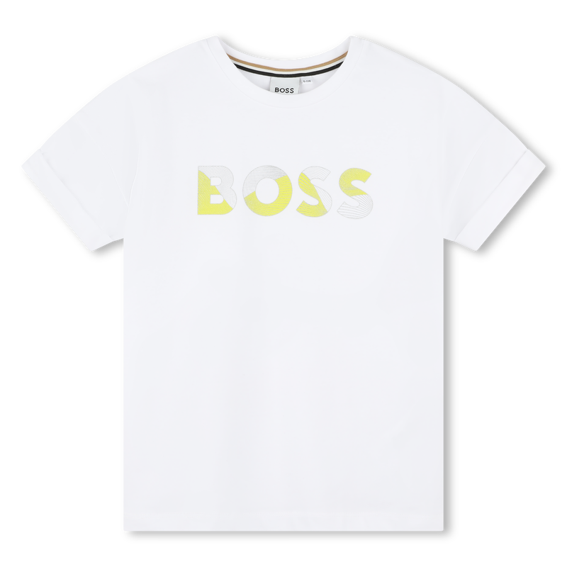 T-shirt de manga curta com dobra BOSS 
                    GIRL