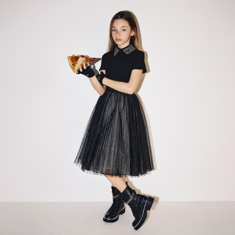 Botins em pele com correntes KARL LAGERFELD KIDS 
                    GIRL