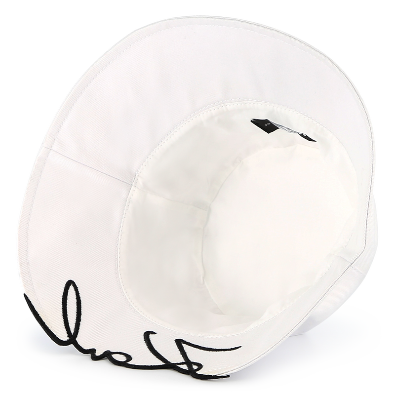 Bob de algod&atilde;o bordado KARL LAGERFELD KIDS 
                        GIRL