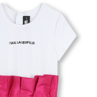 Vestido de cerim&oacute;nia em tafet&aacute; KARL LAGERFELD KIDS 
                    GIRL
