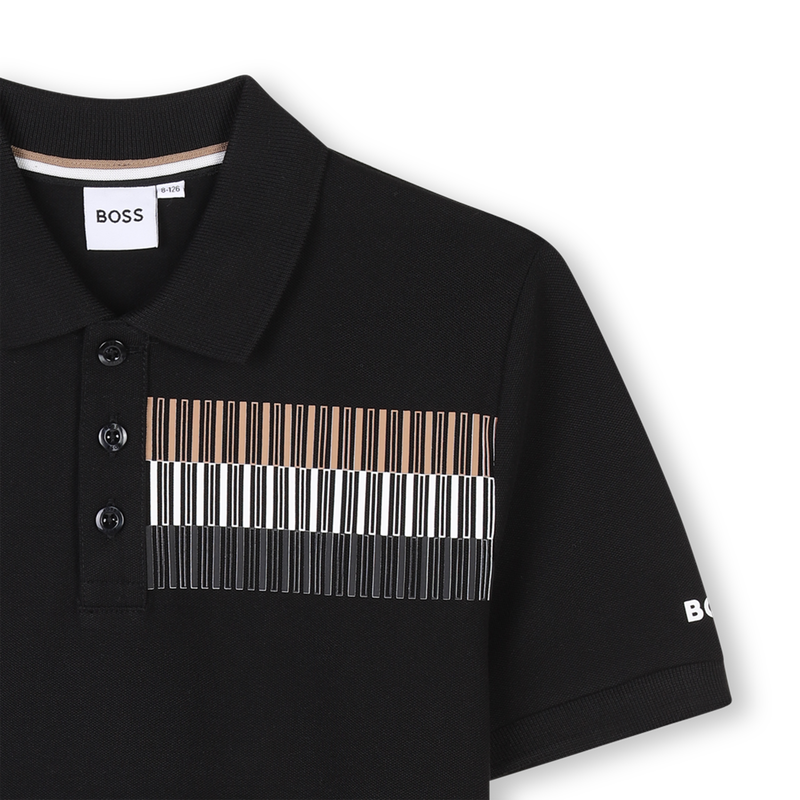 Polo corte direito com faixas BOSS 
                        BOY