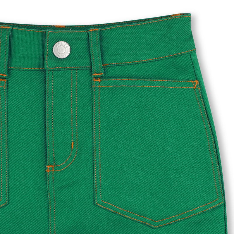 Saia trap&eacute;zio com bolsos KENZO KIDS 
                        GIRL