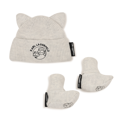 Conjunto de touca e pantufas KARL LAGERFELD KIDS UNISSEXO