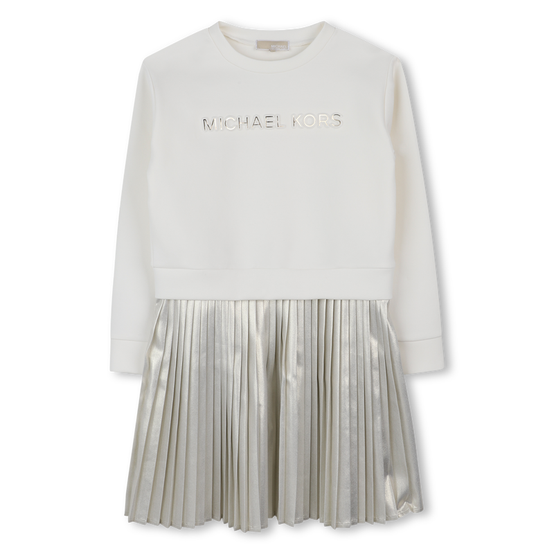 Vestido bimaterial de manga comprida MICHAEL KORS 
                    GIRL