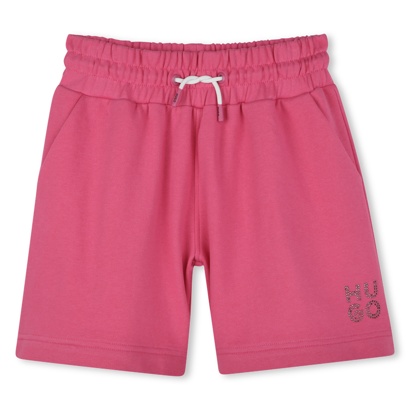 Bermudas em molet&atilde;o com bolsos HUGO 
                        GIRL