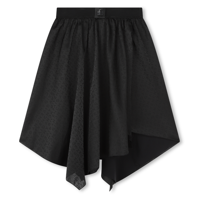 Saia assimétrica com logo GIVENCHY 
                    GIRL