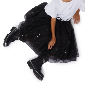 Botins em pele com correntes KARL LAGERFELD KIDS GIRL