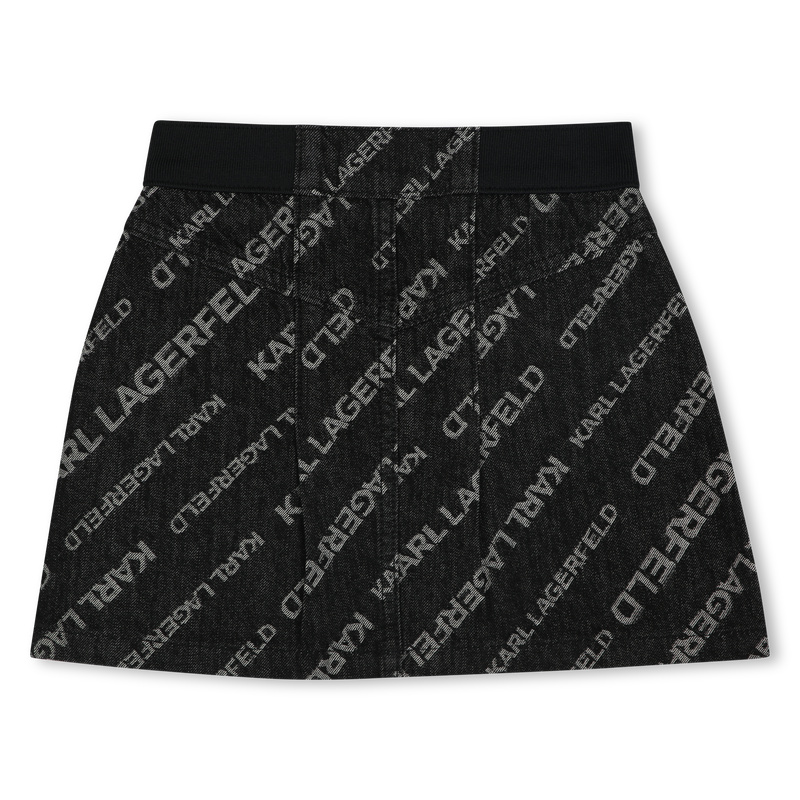 Short flared denim skirt KARL LAGERFELD KIDS 
                    GIRL