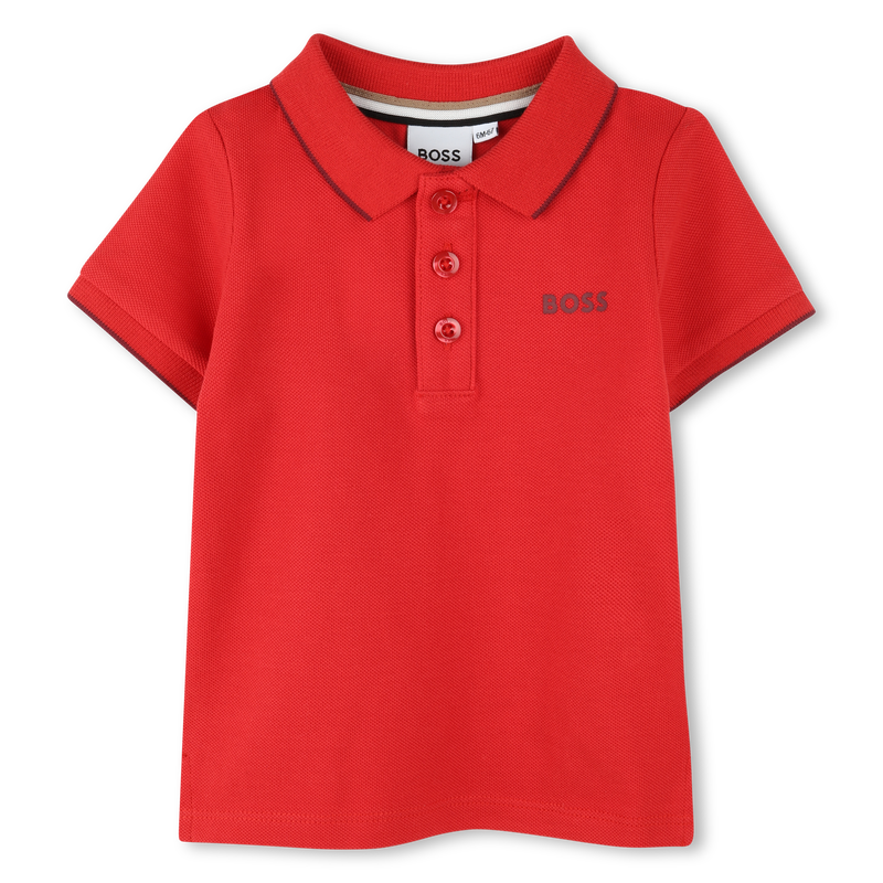 Polo liso de algodão piqué BOSS 
                    BOY