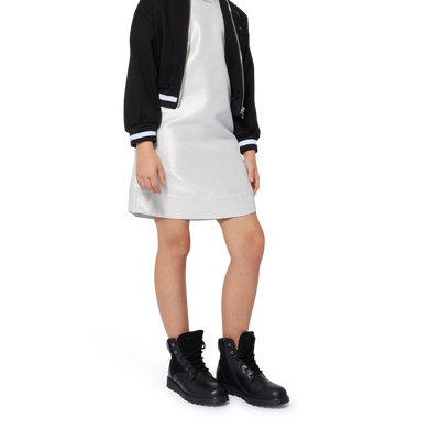 Vestido forrado de manga curta BOSS GIRL