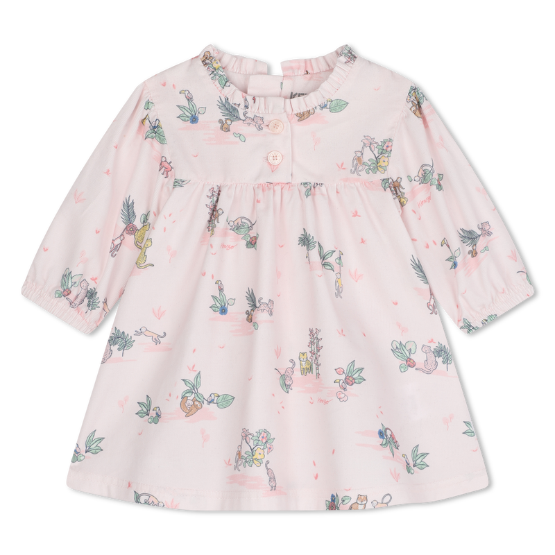Vestido e leggings em algod&atilde;o KENZO KIDS 
                        GIRL