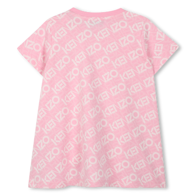 Vestido estampado de algod&atilde;o KENZO KIDS GIRL