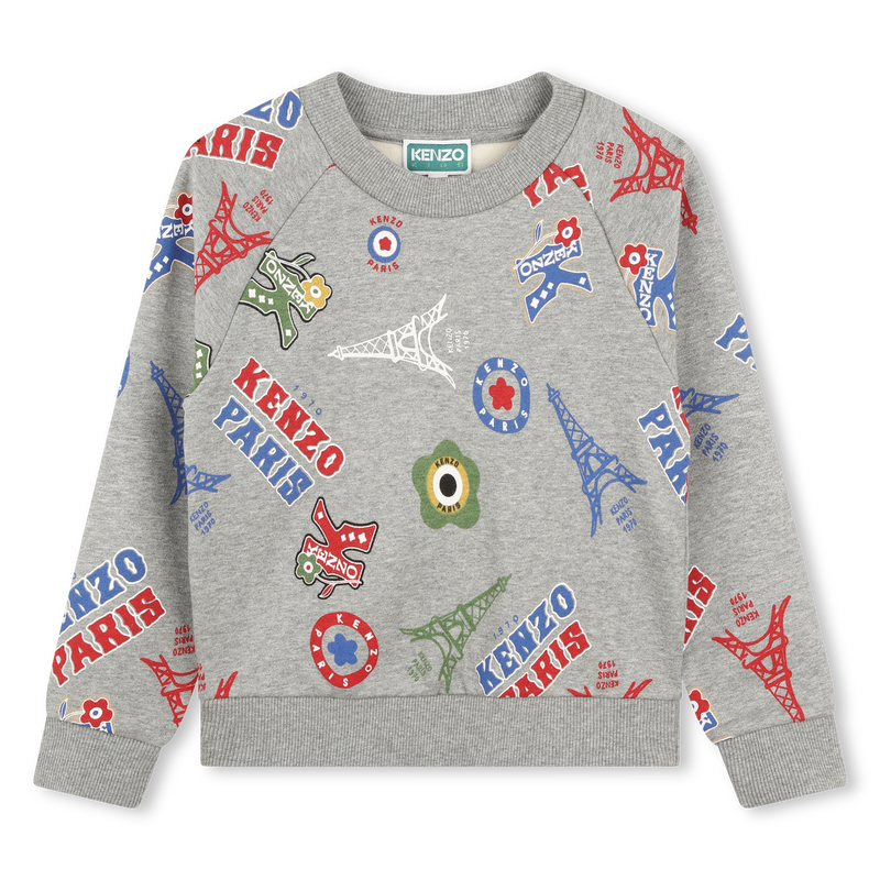 Sweatshirt molet&atilde;o estampada KENZO KIDS 
                        BOY