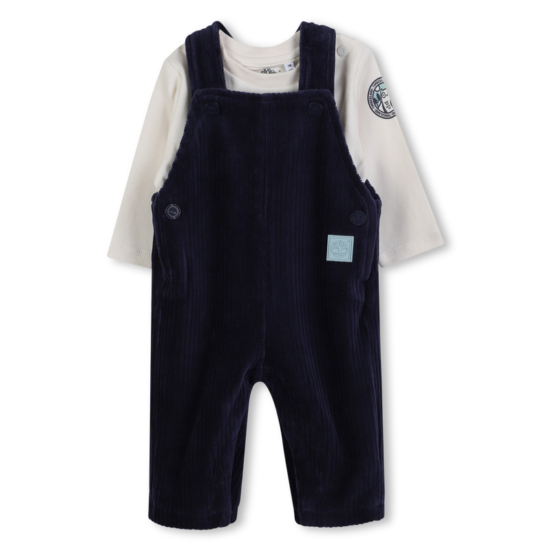 Conjunto de jardineira de veludo cotelê TIMBERLAND 
                    BOY