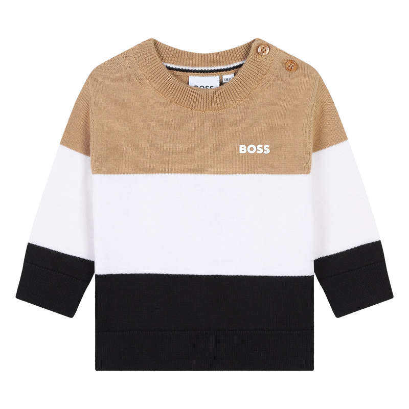 Camisola &agrave;s riscas de algod&atilde;o BOSS 
                        BOY