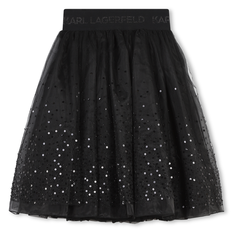 Saia de tule com lantejoulas KARL LAGERFELD KIDS 
                        GIRL