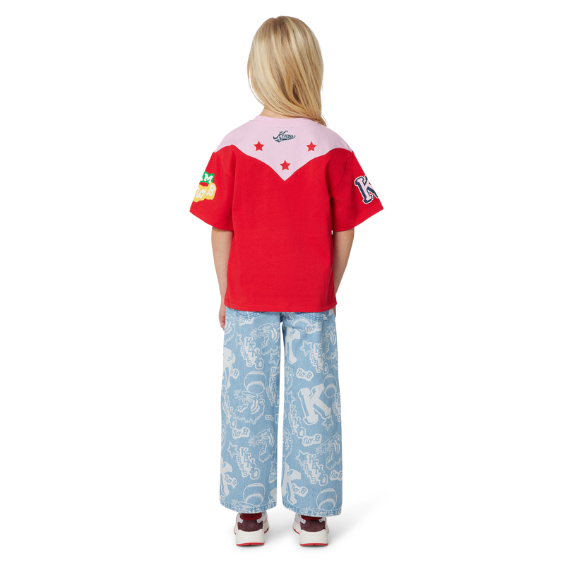 Printed cotton jeans KENZO KIDS 
                    GIRL