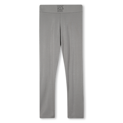 Leggings de jersey com lantejoulas prateadas DKNY GIRL