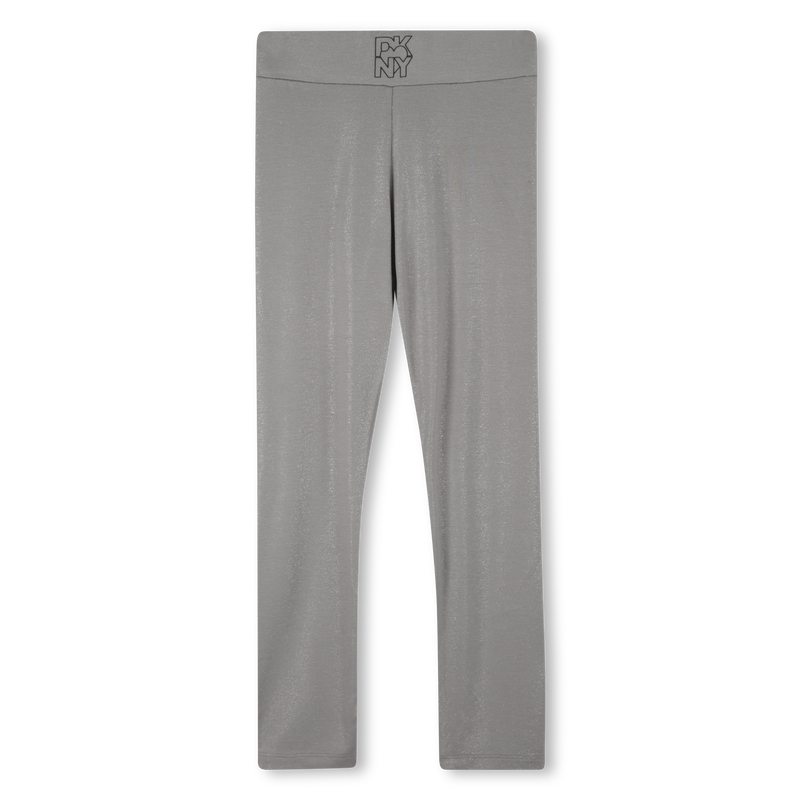 Leggings de jersey com lantejoulas prateadas DKNY 
                    GIRL