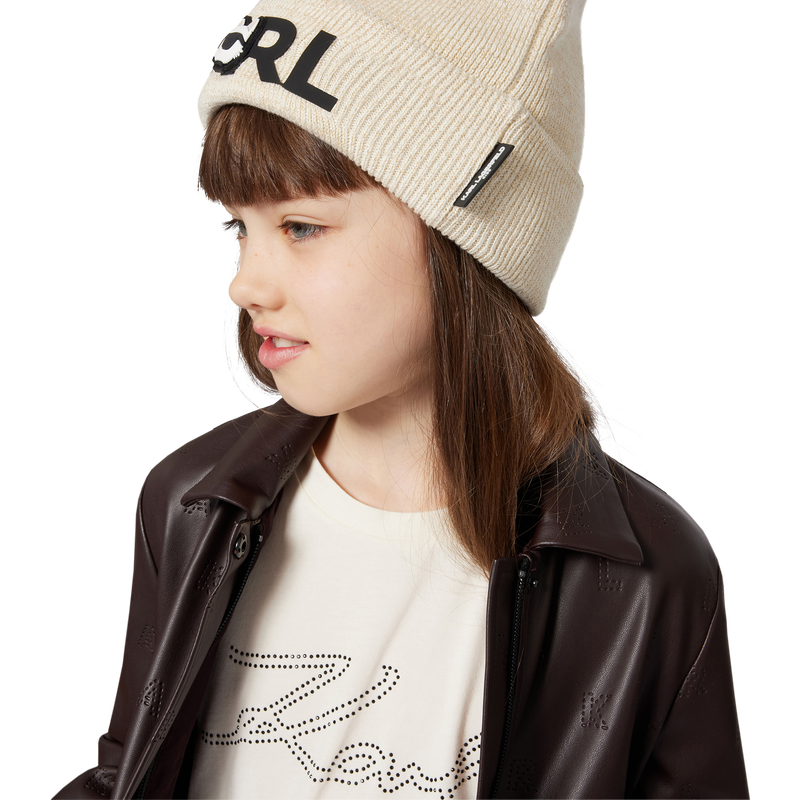 Conjunto de chap&eacute;u + aquecedor de pesco&ccedil;o KARL LAGERFELD KIDS 
                        GIRL
