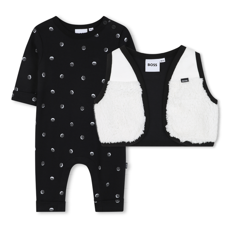 Conjunto de macacão e cardigã BOSS 
                    BOY