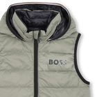 Casaco acolchoado com capuz efeito flano BOSS 
                    BOY