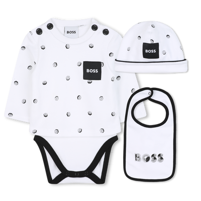 Conjunto de body, babador e chapéu BOSS BOY