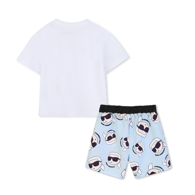 CONJUNTO DE T-SHIRTS E CAL&Ccedil;&Otilde;ES DE BANHO KARL LAGERFELD KIDS BOY