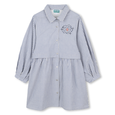 Vestido camisa listrado fino KENZO KIDS GIRL