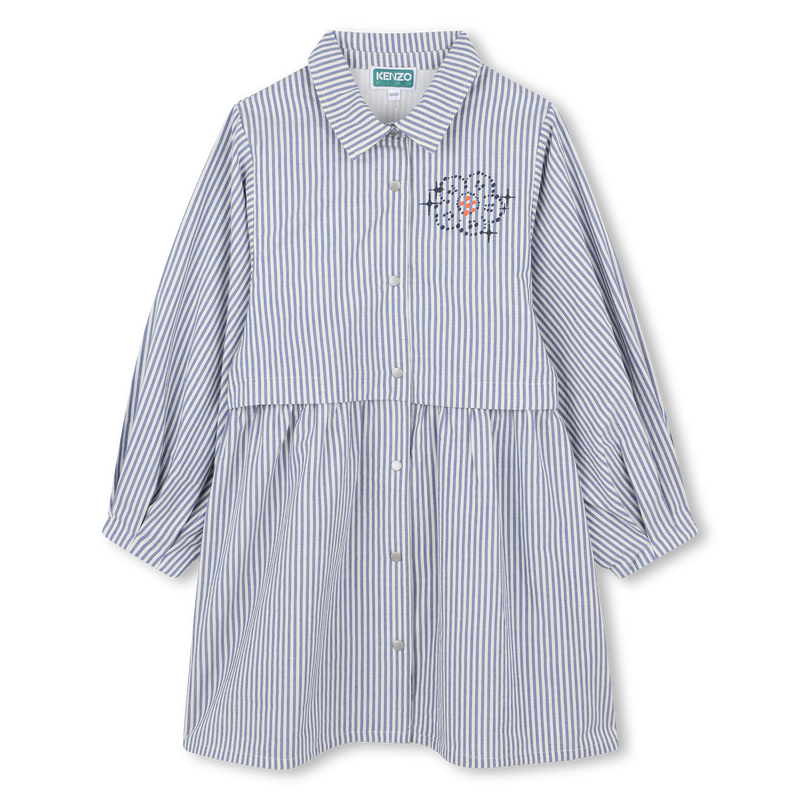 Vestido camisa listrado fino KENZO KIDS 
                    GIRL