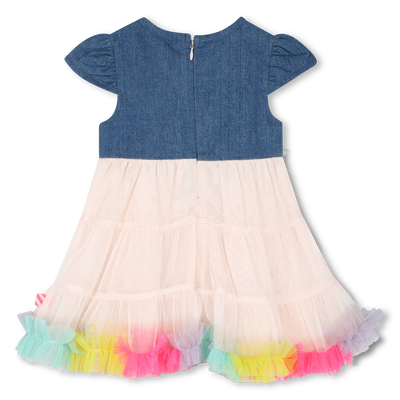 Vestido bi-mat&eacute;ria com folhos BILLIEBLUSH GIRL