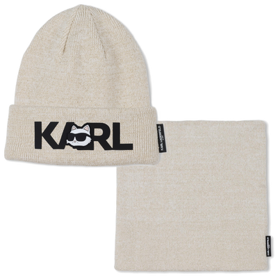 Conjunto de chapéu + aquecedor de pescoço KARL LAGERFELD KIDS GIRL