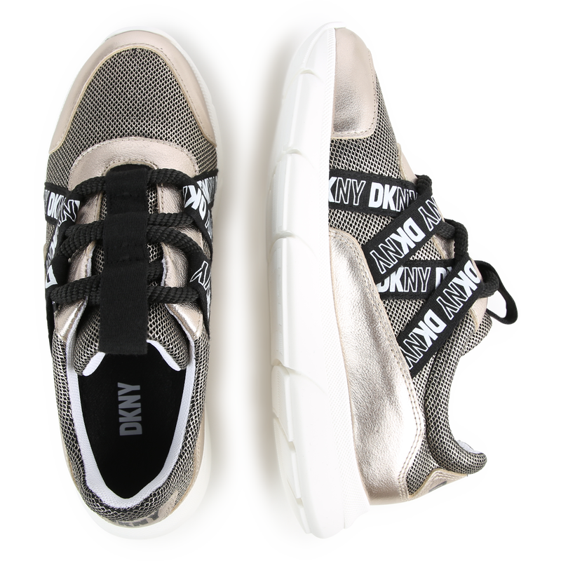 Leather & mesh sneakers DKNY 
                    GIRL