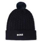 Gorro de malha tran&ccedil;ada, AZUL MARINHO, hi-res