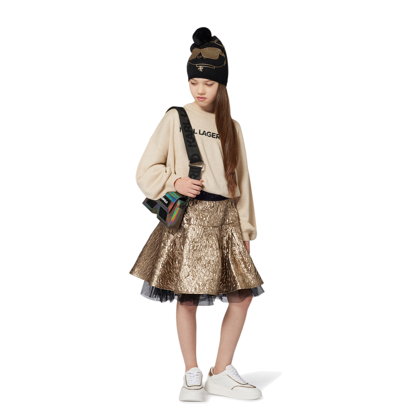 Gorro de malha com pompom KARL LAGERFELD KIDS 
                    GIRL