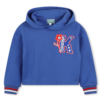 Sweatshirt bordada com capuz KENZO KIDS GIRL
