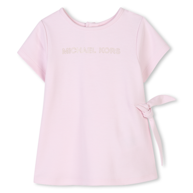 Vestido manga curta em algod&atilde;o MICHAEL KORS 
                        GIRL