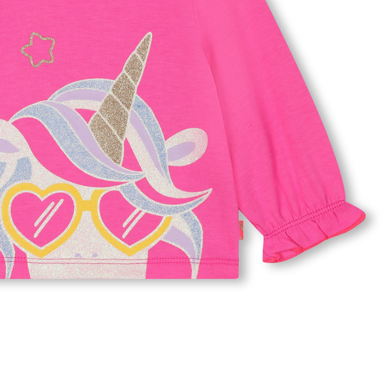 T-shirt com bot&otilde;es de press&atilde;o BILLIEBLUSH 
                        GIRL