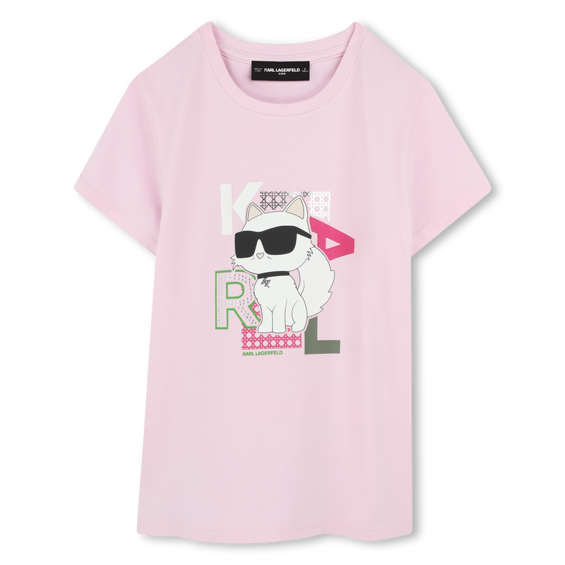 T-shirt com estampa KARL LAGERFELD KIDS 
                        GIRL
