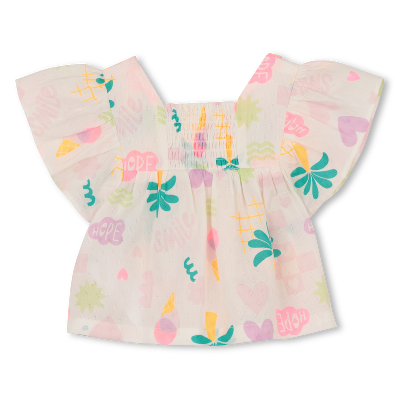 BLUSA DE MANGA CURTA BABADA BILLIEBLUSH 
                        GIRL