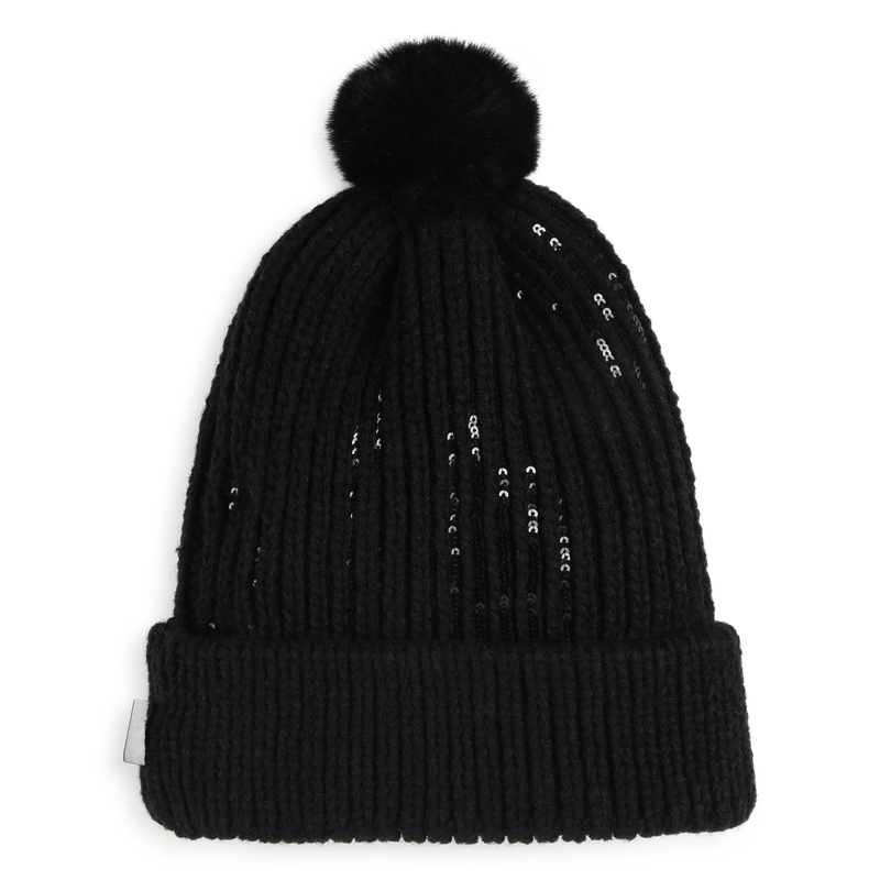 Gorro de malha com pompom KARL LAGERFELD KIDS 
                        GIRL